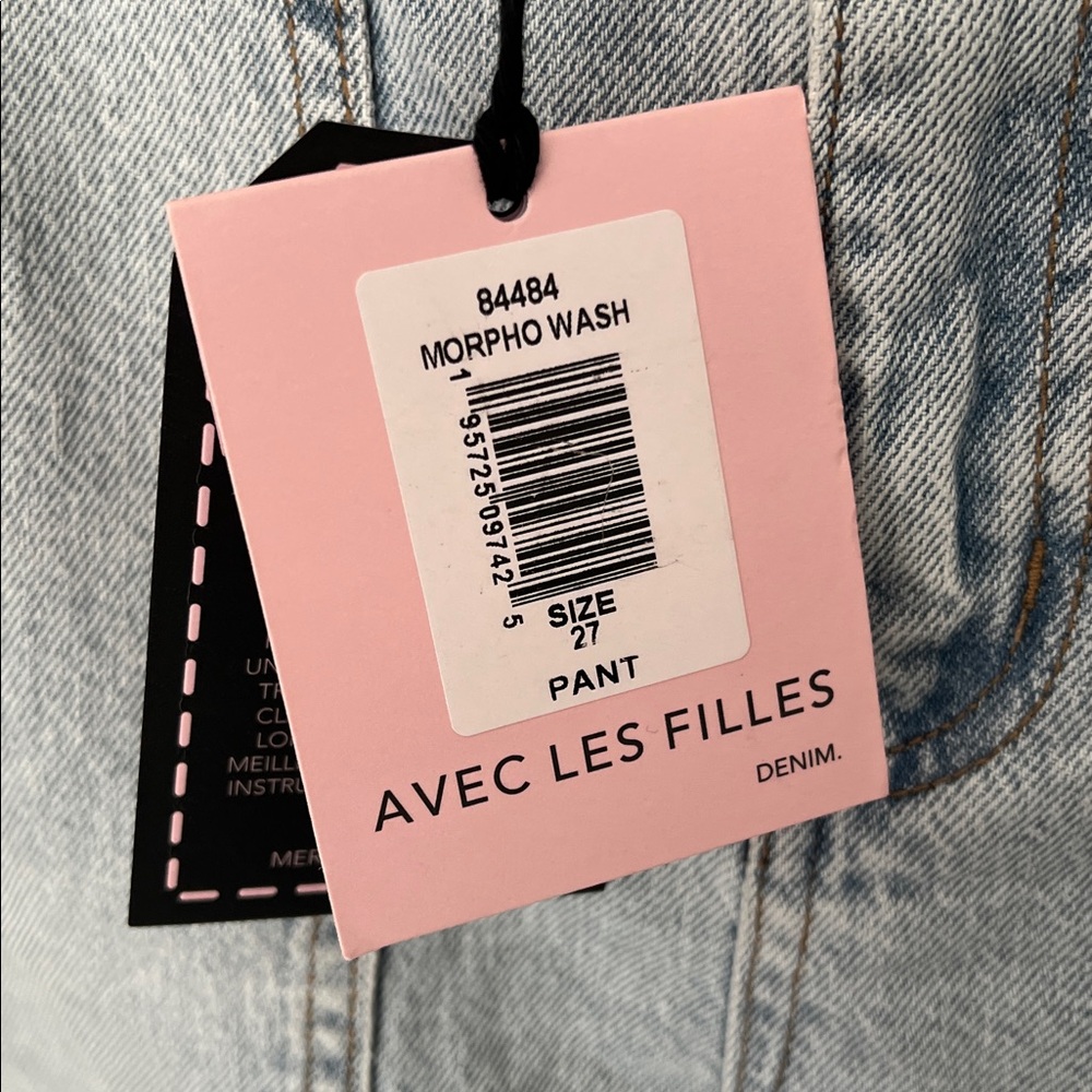 Avec Les Filles Light Wash Wide Leg Carpenter Jeans BNWT - Picture 4 of 4